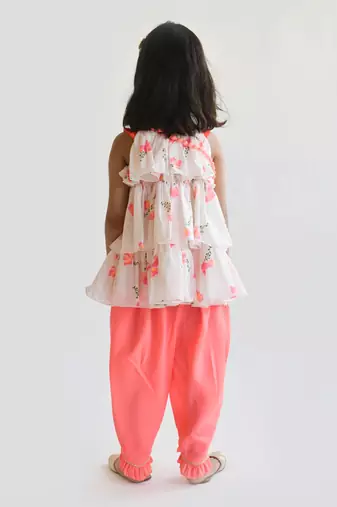 Red Printed Kurti Sharara