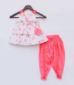 Red Printed Kurti Sharara