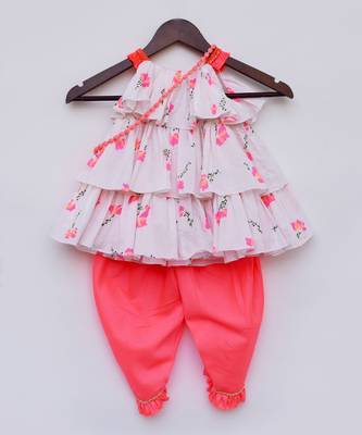 Red Printed Kurti Sharara 5