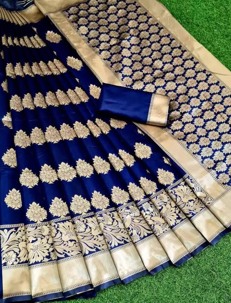 BLUE FANCY TRENDY JACCQUARD SAREE