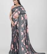 All Season Designer Pure japan satin  Digital Print Multi Fancy Saree
