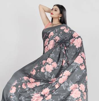 All Season Designer Pure japan satin  Digital Print Multi Fancy Saree 2