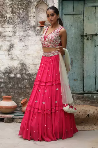 Fusia Embellishment Lehenga Set