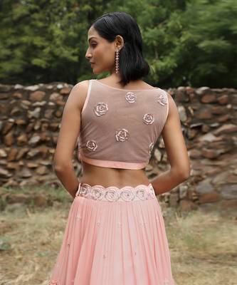 Blush Pink Embellished Lehenga Set 3