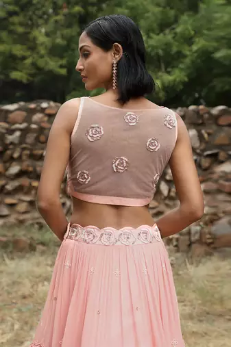 Blush Pink Embellished Lehenga Set