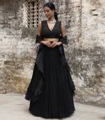 Black Handcrafted Lehenga Set