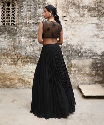 Black Handcrafted Lehenga Set 3