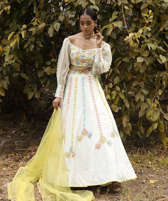 Ivory Handcrafted Lehenga Set 1