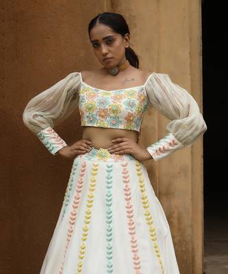 Ivory Handcrafted Lehenga Set 2