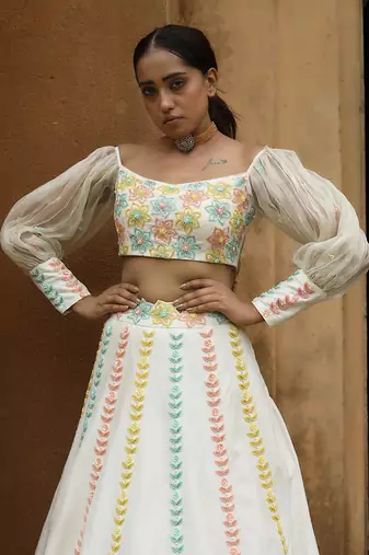 Ivory Handcrafted Lehenga Set