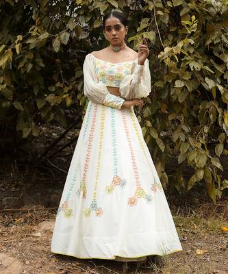 Ivory Handcrafted Lehenga Set 3
