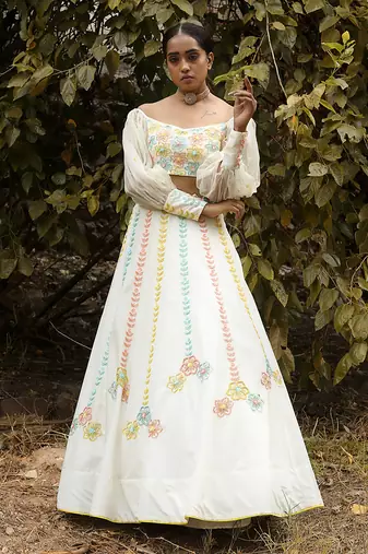 Ivory Handcrafted Lehenga Set