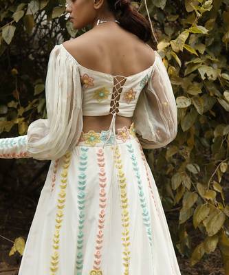 Ivory Handcrafted Lehenga Set 4