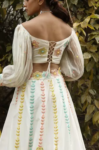 Ivory Handcrafted Lehenga Set