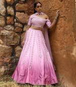 Lilac And Dark Lilac Ombre Lehenga Set