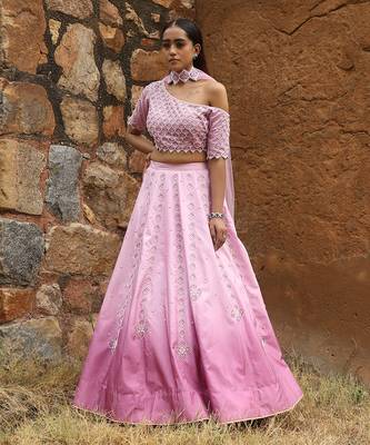 Lilac And Dark Lilac Ombre Lehenga Set 2