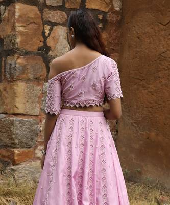Lilac And Dark Lilac Ombre Lehenga Set 4