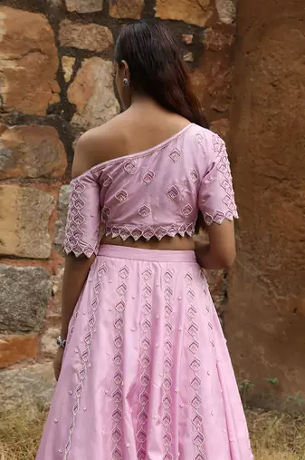 Lilac And Dark Lilac Ombre Lehenga Set