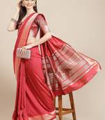 Riva enterprise women's soft cotton silk with designer golden broad border saree with blouse