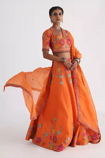 Orange Zuhur Lehenga Set