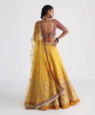 Yellow Miriam Lehenga Set 4