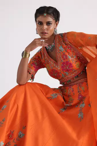 Orange Zuhur Lehenga Set