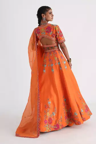 Orange Zuhur Lehenga Set