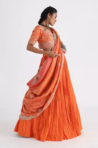 Orange Lehenga Set