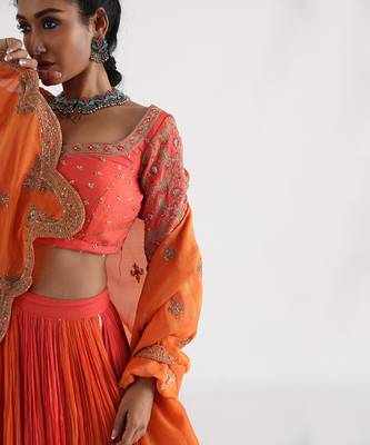 Kesariya Lehenga Set 4