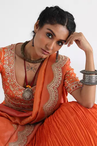 Orange Lehenga Set