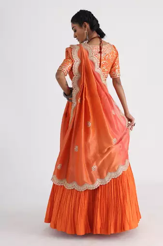 Orange Lehenga Set