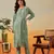 Hand Embroidered Sage Green Rayon Lucknowi Chikankari Indian Co-Ord Set For Womens