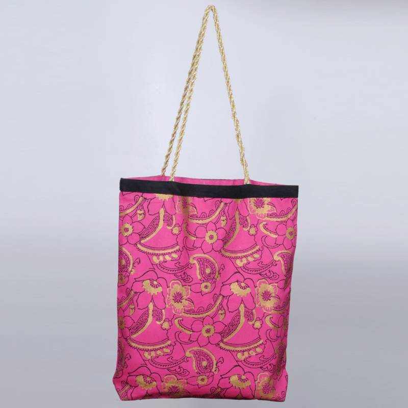 Frusha Tote with handmade golden handle 