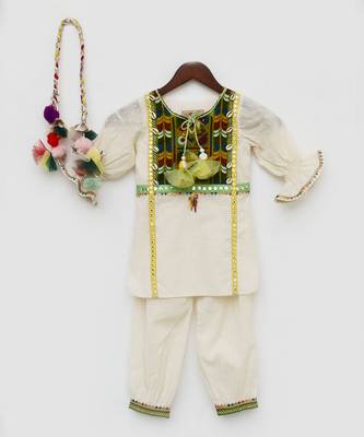 white Self Kurti and Salwar 1
