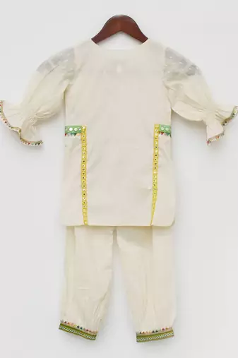 white Self Kurti and Salwar