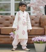 white Kurta and Pink Salwar