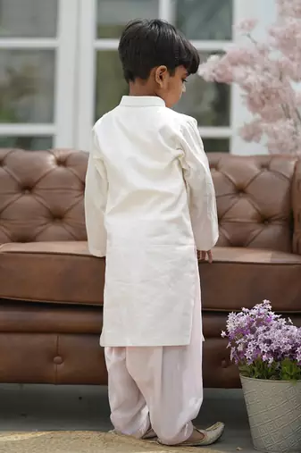white Kurta and Pink Salwar