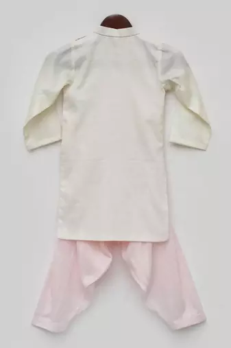 white Kurta and Pink Salwar