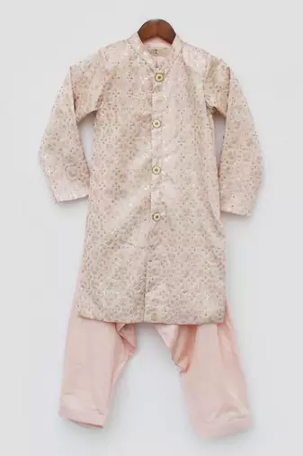 Pink Embroidery Ajkan and pink Salwar