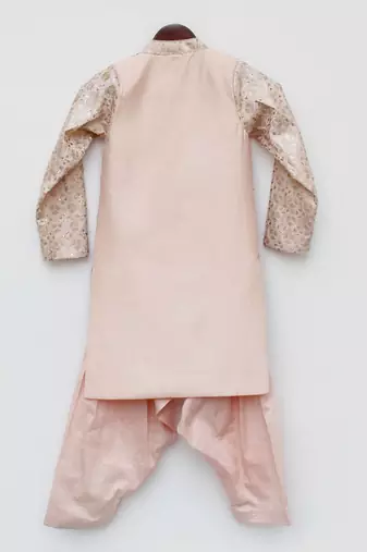 Pink Embroidery Ajkan and pink Salwar