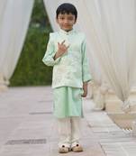Green Sequins Embroidery Jacket and Kurta Pant