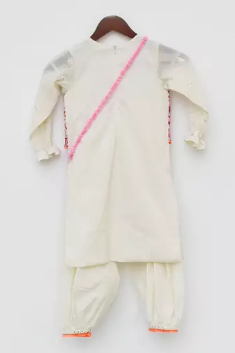 Multi Colored Embroidery Jacket and Kurti Pant