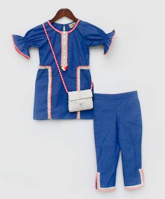 Blue Denim Kurti Pant 2