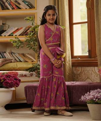 Purple Print Top and Sharara 1