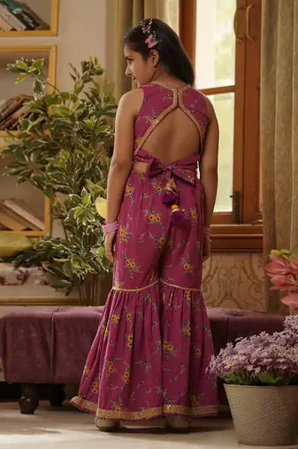 Purple Print Top and Sharara