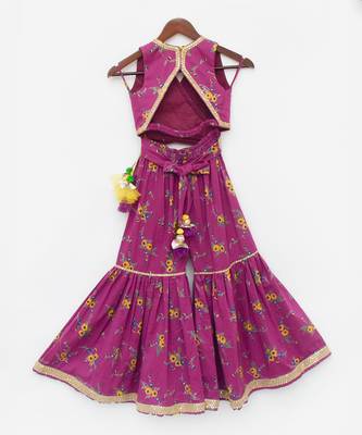 Purple Print Top and Sharara 4