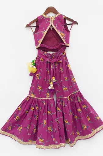 Purple Print Top and Sharara