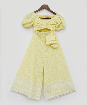 Yellow Embroidery Top and Sharara 1