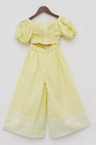 Yellow Embroidery Top and Sharara