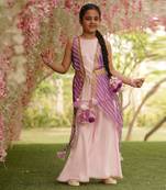 Pink Kurti Jacket and Sharara